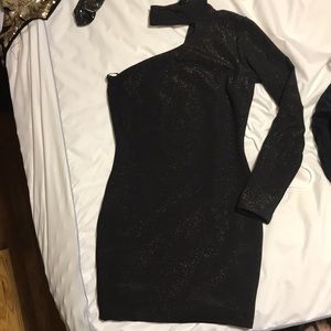 Arden B - Black and shimmering Gold mini bodycon